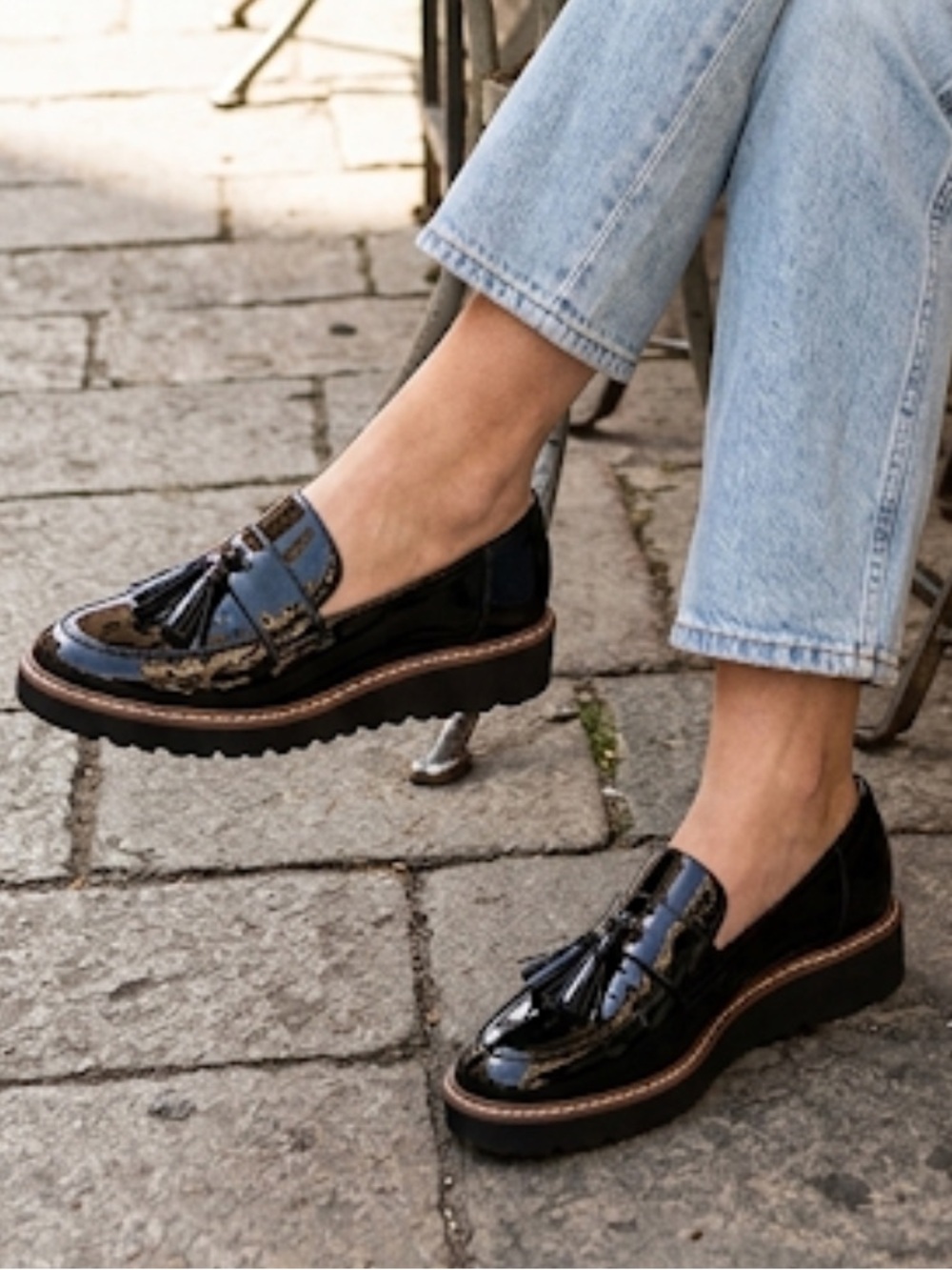NWOT Naturalizer Ellie Blk Patent Leather Loafers with Tassels Size 7 NWOT Shoe